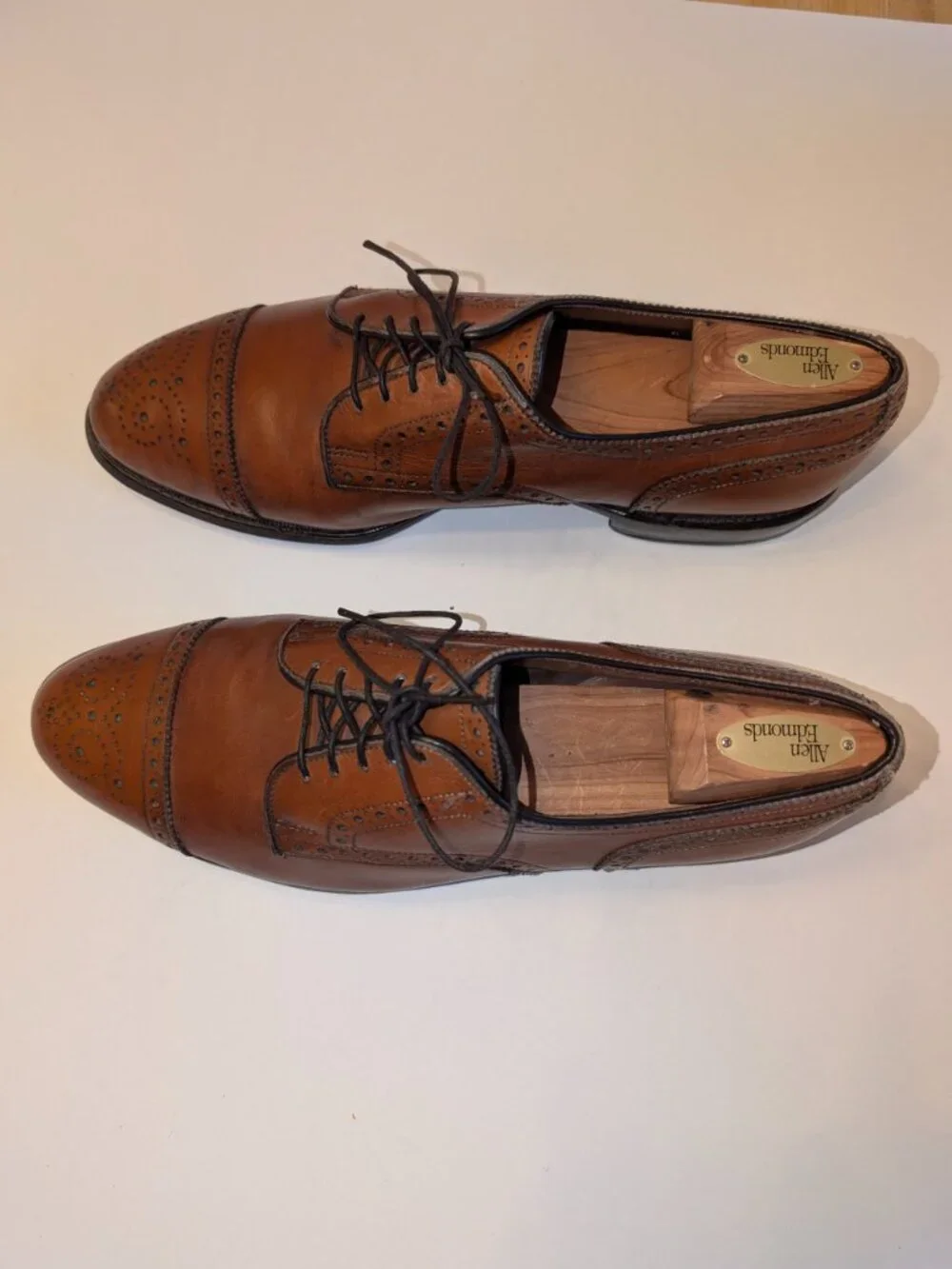 Allen Edmonds Brown Leather Cap-Toe Brogues